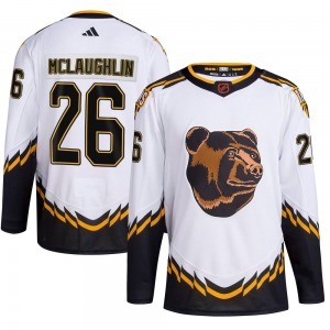 Authentic Adidas Adult Marc McLaughlin White Reverse Retro 2.0 Jersey - NHL Boston Bruins