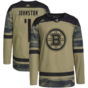 Authentic Adidas Youth Eddie Johnston Camo Military Appreciation Practice Jersey - NHL Boston Bruins