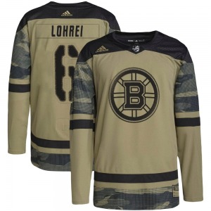 Authentic Adidas Youth Mason Lohrei Camo Military Appreciation Practice Jersey - NHL Boston Bruins