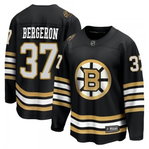 Premier Fanatics Branded Youth Patrice Bergeron Black Breakaway 100th Anniversary Jersey - NHL Boston Bruins