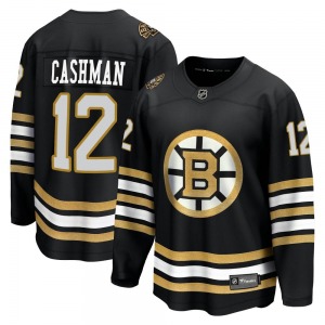 Premier Fanatics Branded Youth Wayne Cashman Black Breakaway 100th Anniversary Jersey - NHL Boston Bruins