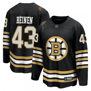 Premier Fanatics Branded Youth Danton Heinen Black Breakaway 100th Anniversary Jersey - NHL Boston Bruins