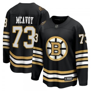 Premier Fanatics Branded Youth Charlie McAvoy Black Breakaway 100th Anniversary Jersey - NHL Boston Bruins