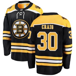 Breakaway Fanatics Branded Youth Jim Craig Black Home Jersey - NHL Boston Bruins