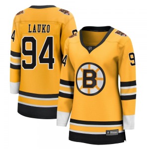 Breakaway Fanatics Branded Women's Jakub Lauko Gold 2020/21 Special Edition Jersey - NHL Boston Bruins