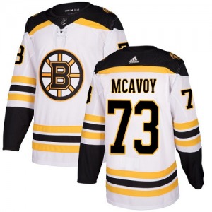 Authentic Adidas Youth Charlie McAvoy White Away Jersey - NHL Boston Bruins