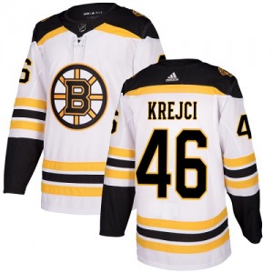 Authentic Adidas Youth David Krejci White Away Jersey - NHL Boston Bruins