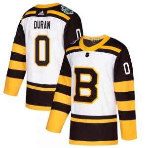 Authentic Adidas Youth Riley Duran White 2019 Winter Classic Jersey - NHL Boston Bruins