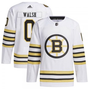 Authentic Adidas Adult Reilly Walsh White 100th Anniversary Primegreen Jersey - NHL Boston Bruins