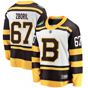 Breakaway Fanatics Branded Youth Jakub Zboril White ized 2019 Winter Classic Jersey - NHL Boston Bruins