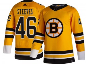 Breakaway Adidas Youth Alex Steeves Gold 2020/21 Special Edition Jersey - NHL Boston Bruins