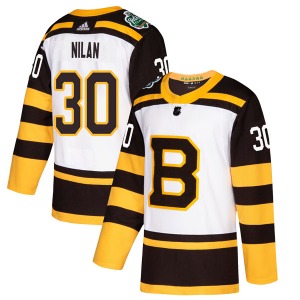 Authentic Adidas Adult Chris Nilan White 2019 Winter Classic Jersey - NHL Boston Bruins