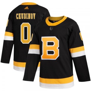 Authentic Adidas Youth Maxim Chudinov Black Alternate Jersey - NHL Boston Bruins