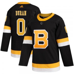 Authentic Adidas Youth Riley Duran Black Alternate Jersey - NHL Boston Bruins