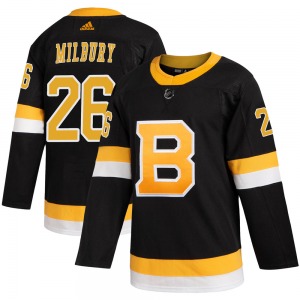 Authentic Adidas Youth Mike Milbury Black Alternate Jersey - NHL Boston Bruins