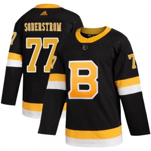 Authentic Adidas Youth Victor Soderstrom Black Alternate Jersey - NHL Boston Bruins