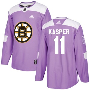 Authentic Adidas Youth Steve Kasper Purple Fights Cancer Practice Jersey - NHL Boston Bruins