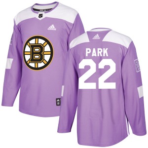 Authentic Adidas Youth Brad Park Purple Fights Cancer Practice Jersey - NHL Boston Bruins