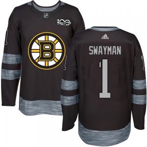 Authentic Adult Jeremy Swayman Black 1917-2017 100th Anniversary Jersey - NHL Boston Bruins