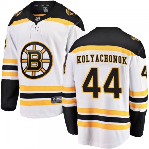 Breakaway Fanatics Branded Youth Vladislav Kolyachonok White Away Jersey - NHL Boston Bruins
