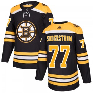 Authentic Adidas Youth Victor Soderstrom Black Home Jersey - NHL Boston Bruins