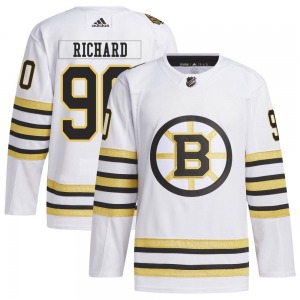 Authentic Adidas Youth Anthony Richard White 100th Anniversary Primegreen Jersey - NHL Boston Bruins