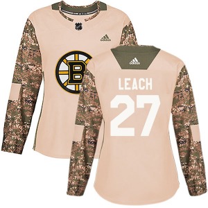 Authentic Adidas Women's Reggie Leach Camo Veterans Day Practice Jersey - NHL Boston Bruins