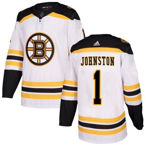 Authentic Adidas Youth Eddie Johnston White Away Jersey - NHL Boston Bruins