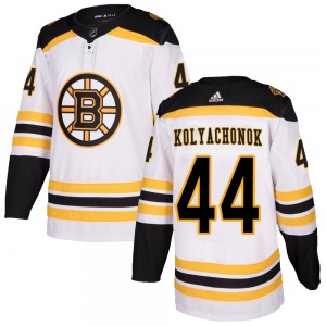 Authentic Adidas Youth Vladislav Kolyachonok White Away Jersey - NHL Boston Bruins
