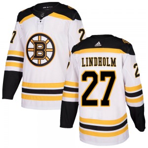 Authentic Adidas Youth Hampus Lindholm White Away Jersey - NHL Boston Bruins