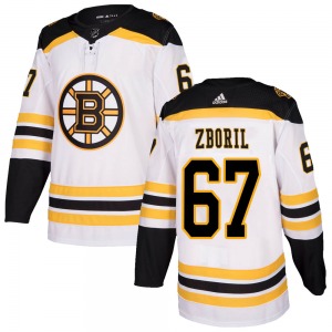 Authentic Adidas Youth Jakub Zboril White ized Away Jersey - NHL Boston Bruins