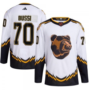 Authentic Adidas Youth Brandon Bussi White Reverse Retro 2.0 Jersey - NHL Boston Bruins