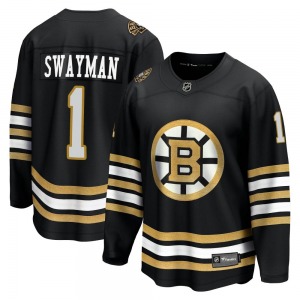 Premier Fanatics Branded Adult Jeremy Swayman Black Breakaway 100th Anniversary Jersey - NHL Boston Bruins