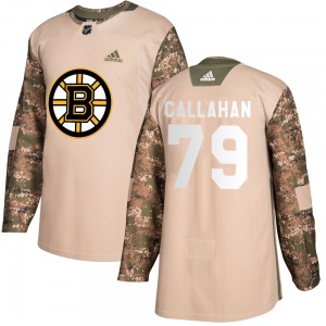 Authentic Adidas Youth Michael Callahan Camo Veterans Day Practice Jersey - NHL Boston Bruins
