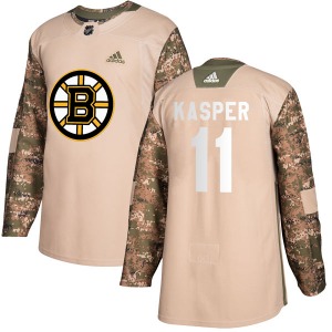 Authentic Adidas Youth Steve Kasper Camo Veterans Day Practice Jersey - NHL Boston Bruins
