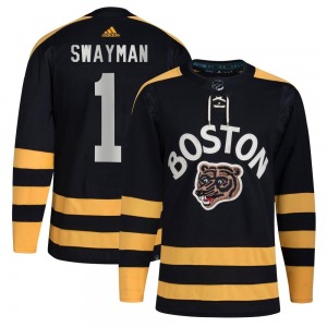Authentic Adidas Adult Jeremy Swayman Black 2023 Winter Classic Jersey - NHL Boston Bruins