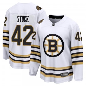 Premier Fanatics Branded Adult Pj Stock White Breakaway 100th Anniversary Jersey - NHL Boston Bruins