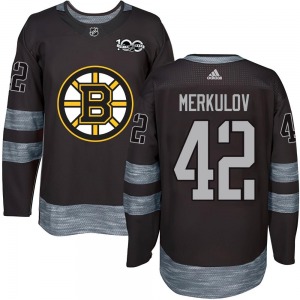 Authentic Youth Georgii Merkulov Black 1917-2017 100th Anniversary Jersey - NHL Boston Bruins