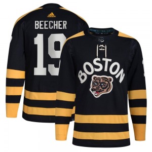 Authentic Adidas Youth Johnny Beecher Black 2023 Winter Classic Jersey - NHL Boston Bruins