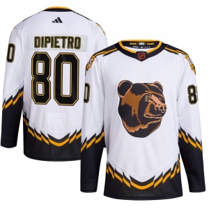 Authentic Adidas Adult Michael DiPietro White Reverse Retro 2.0 Jersey - NHL Boston Bruins